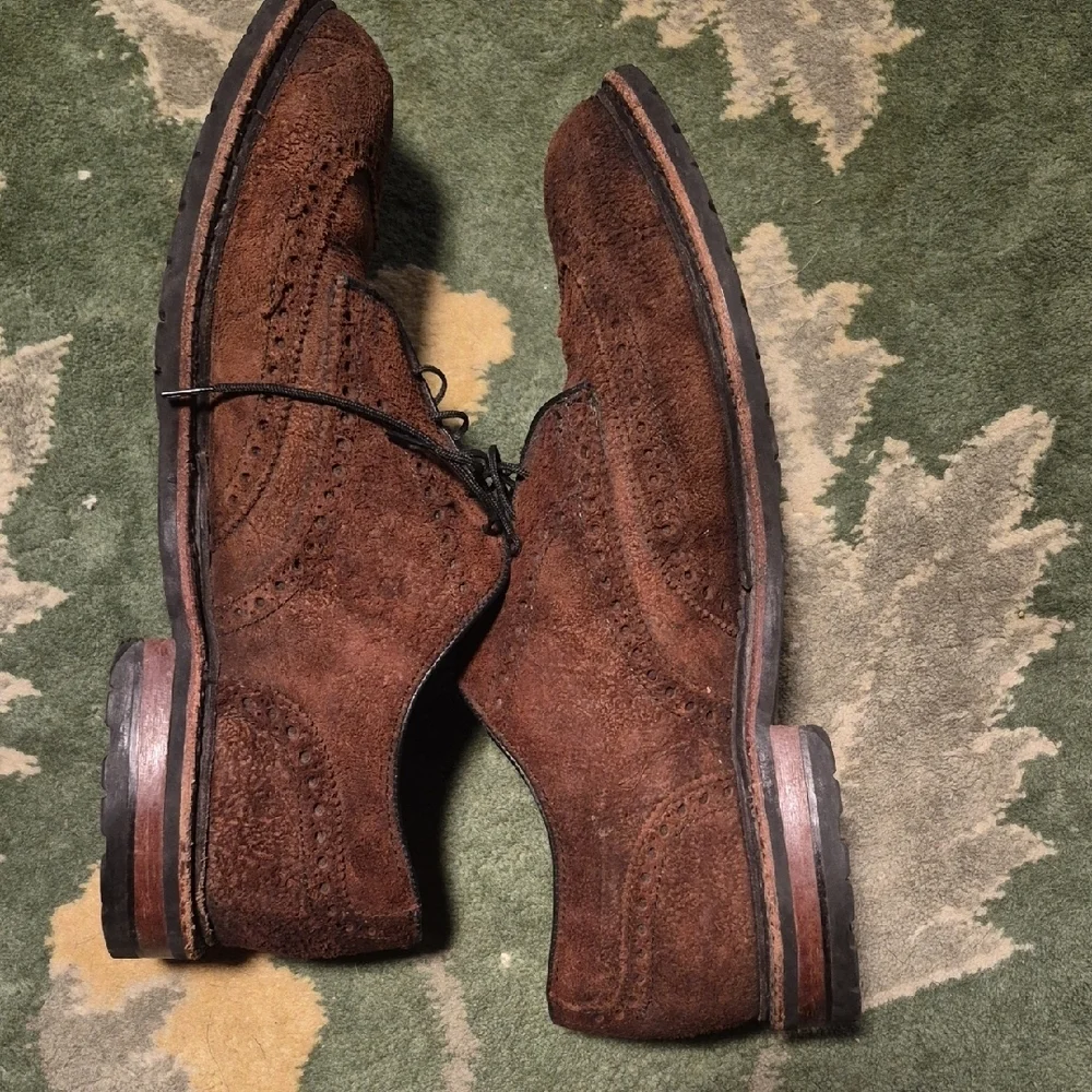 Allen Edmonds Brown Suede Wingtip Oxford Shoes